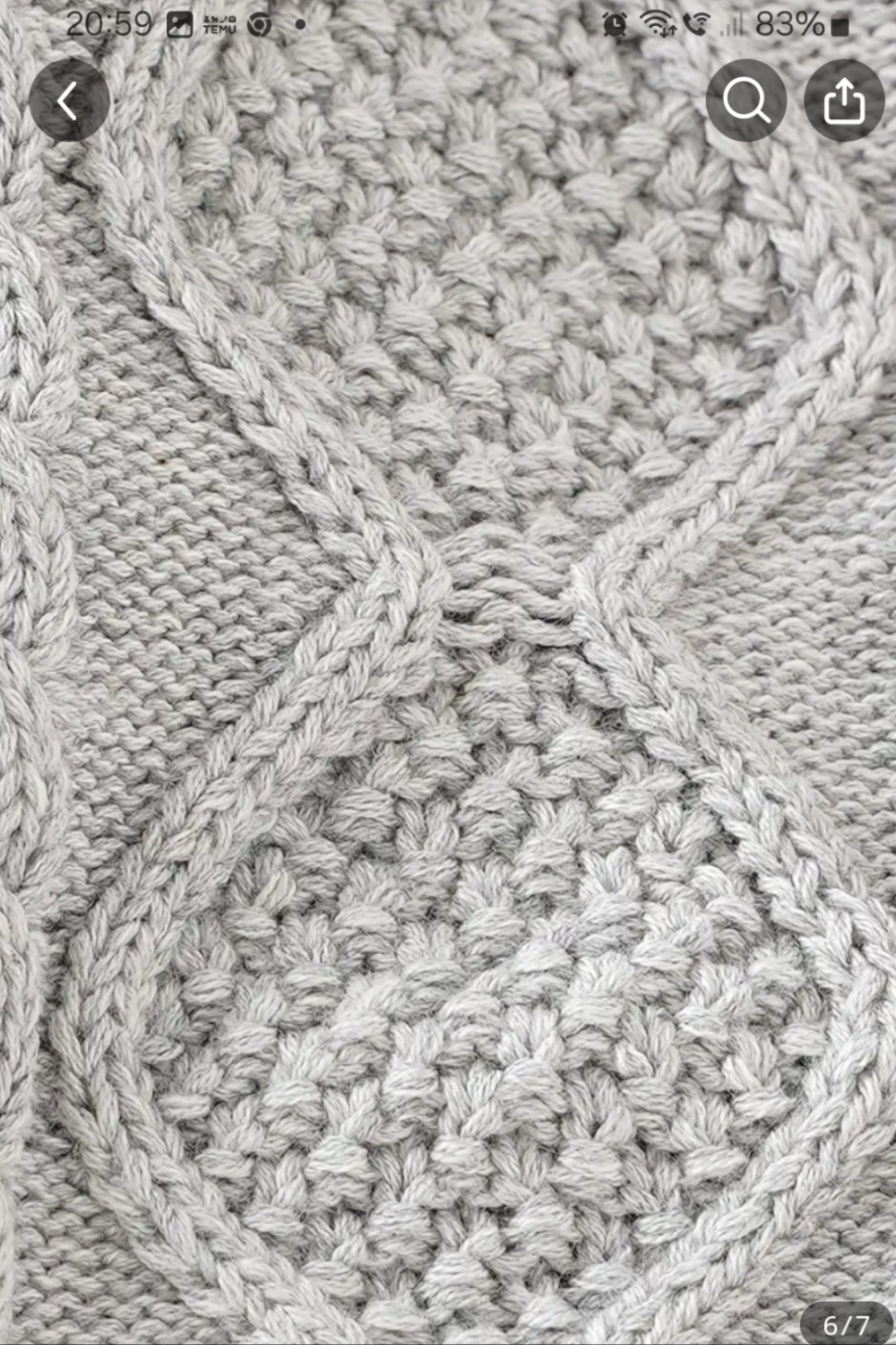 vestje grijs met kabelprint