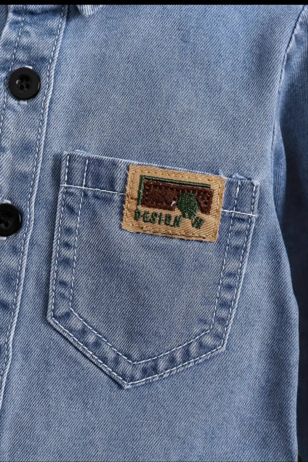 Denim blouse met lange mouwen