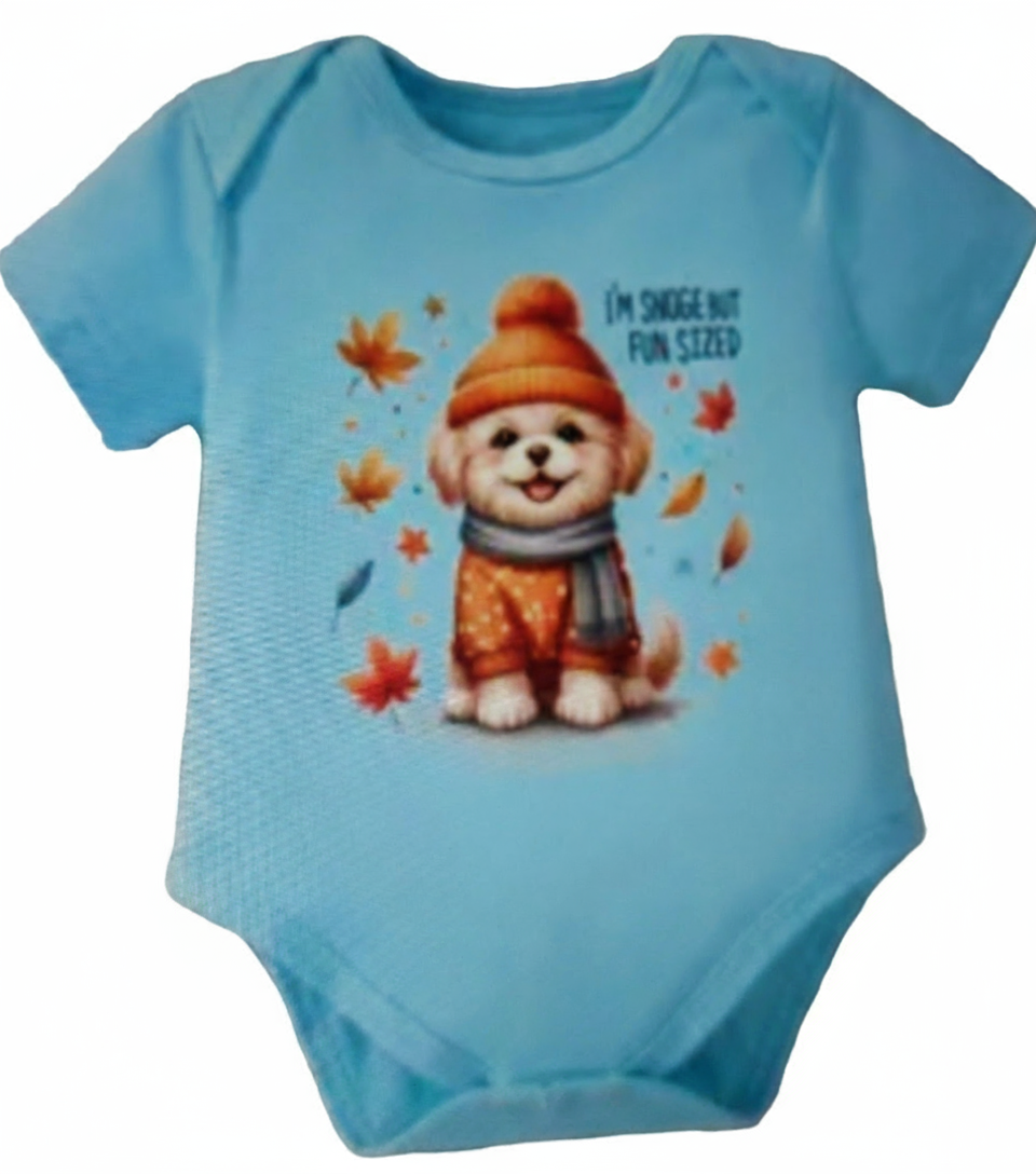 Katoenen romper blauw" I'me short "