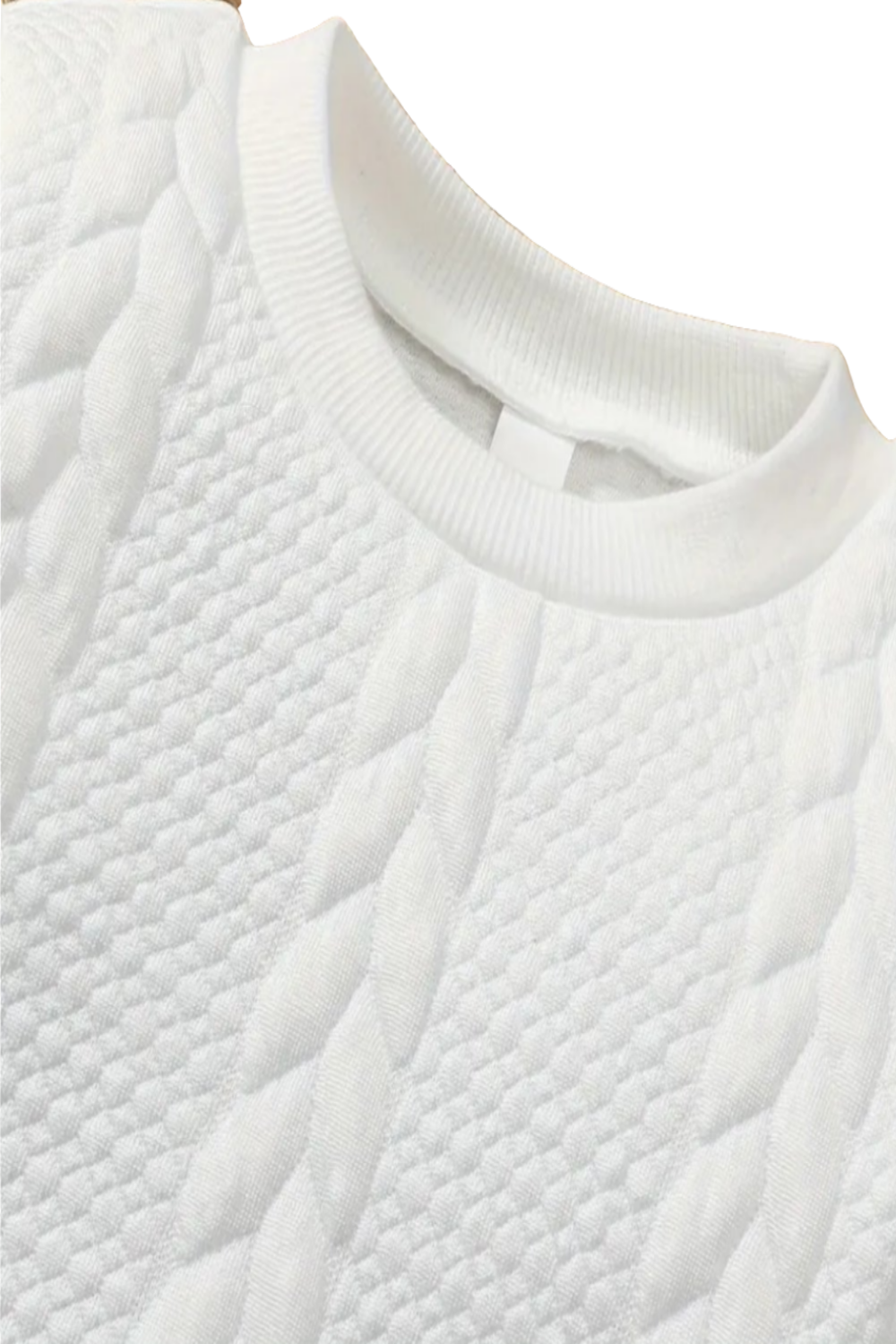 sweater wit met kabelpatroon