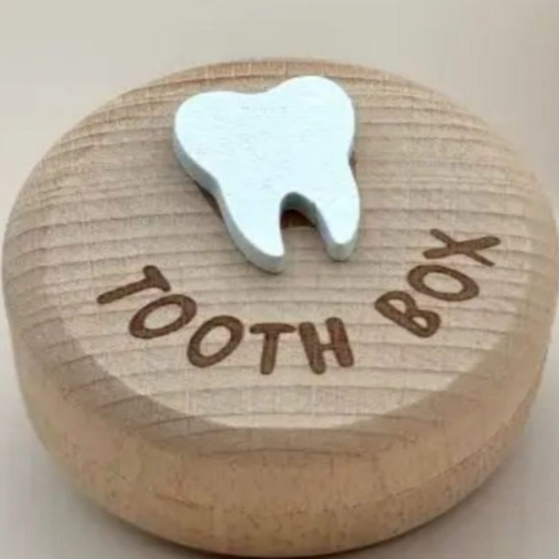 Houten opbergdoosje eerste tandje