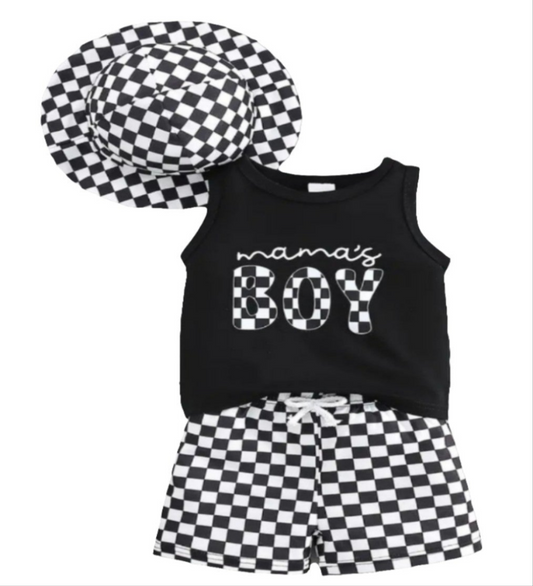 Set voor de zomer : singlet, short en hoedje (evt. te combineren met de instapper of gymp Urban zwart)