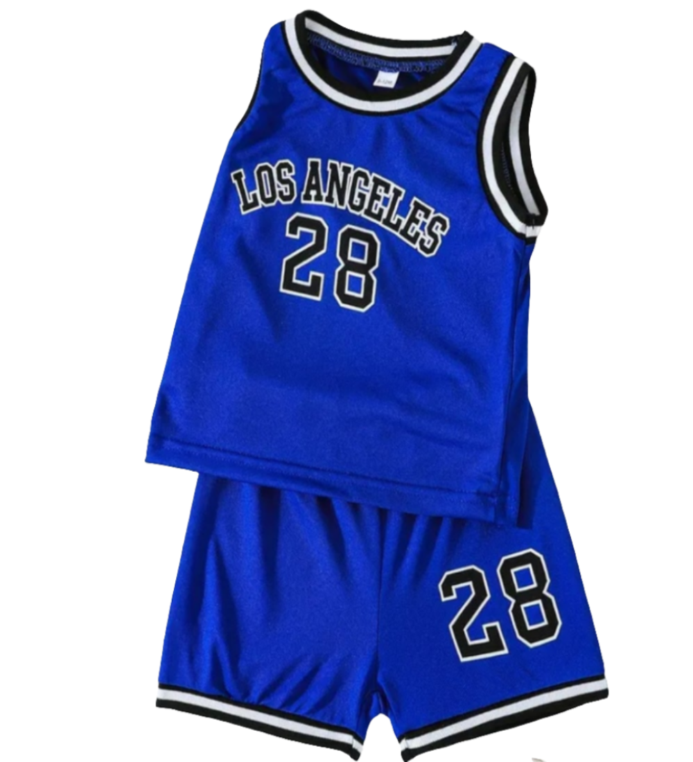Basketball  Singlet met short "Los Angeles 28" blauw