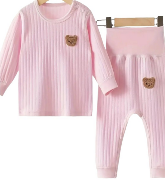 Joggingpak roze met beertjes