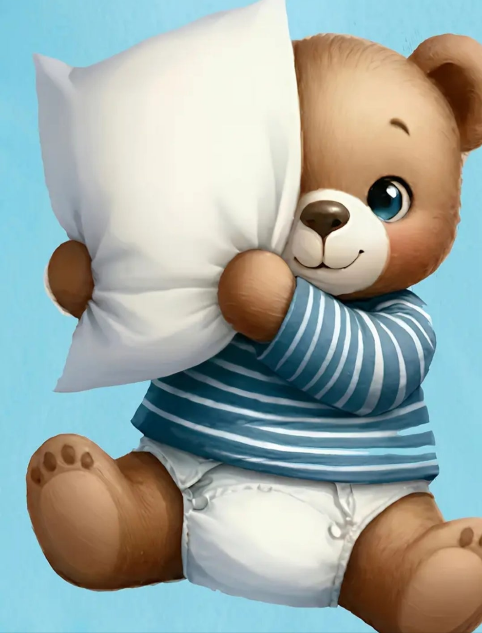 Boxpak blauw : Beertje met kussen