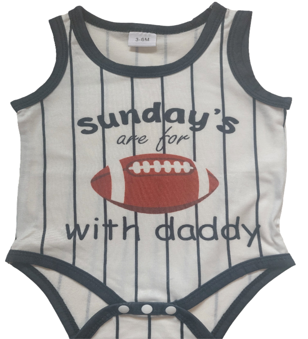 American sports romper wit-blauw “ Sunday's"