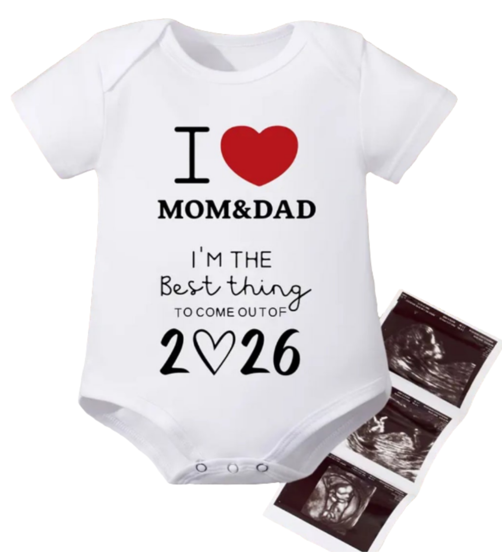 Katoenen romper "love mom & dad 2026" 