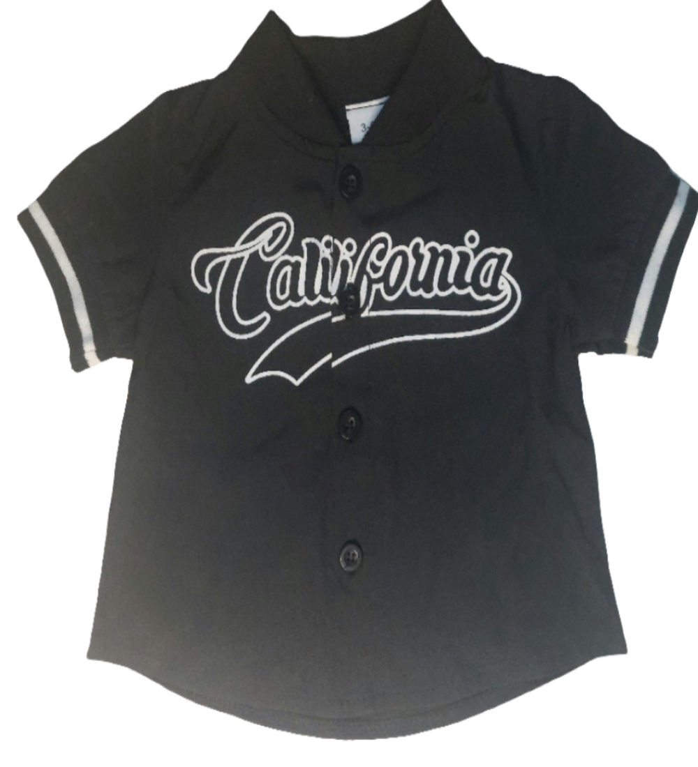 Baseball shirt "California" zwart