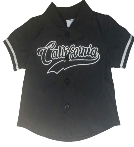 Baseball shirt "California" zwart