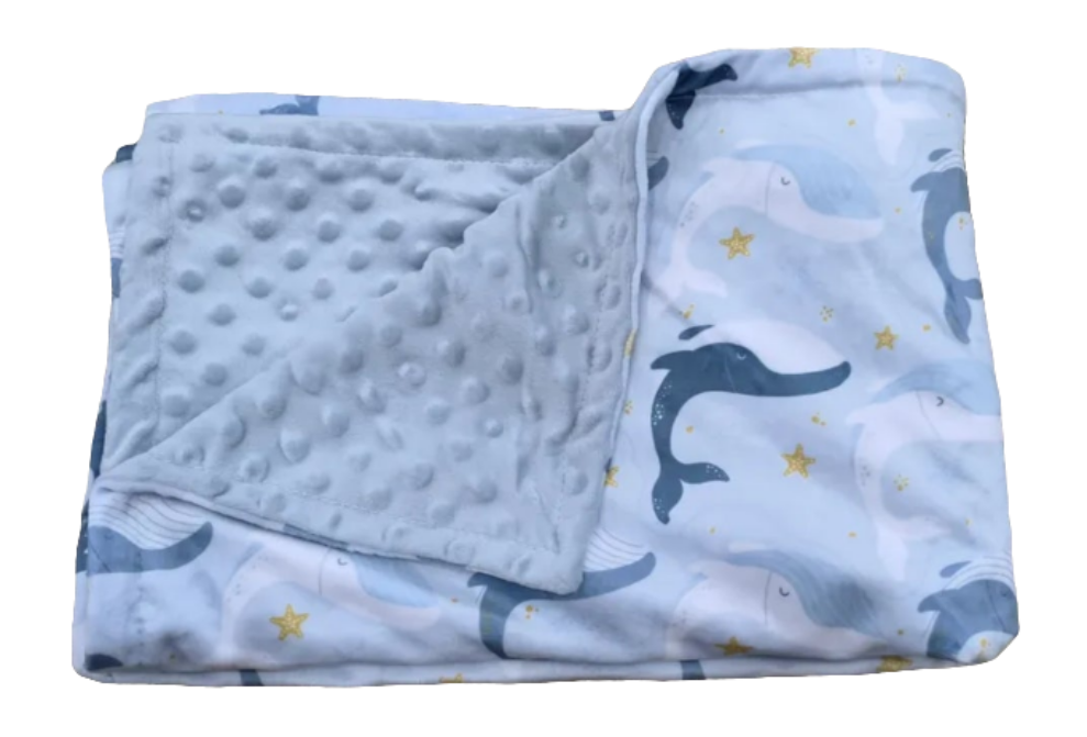 Dekentje Jungle groen, Dino blauw of Dolfijn grijs