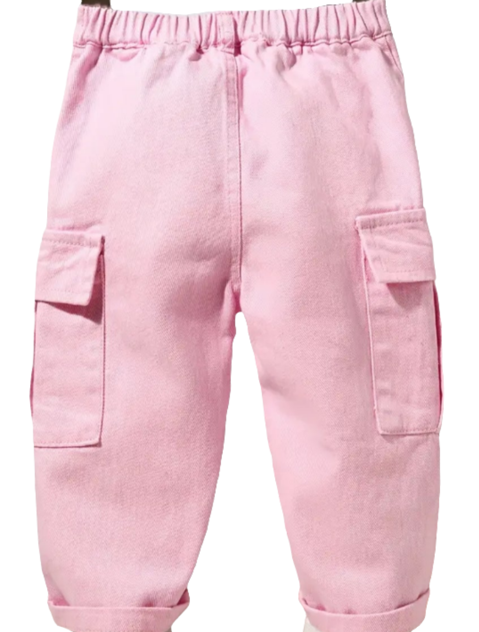 Roze cargo denim jeans met zakken