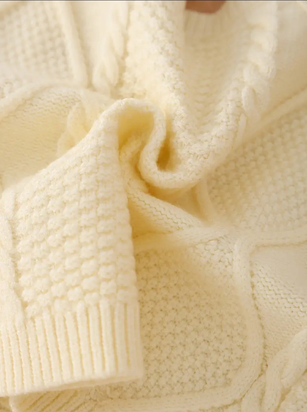 Vest met kabelpatroon beige