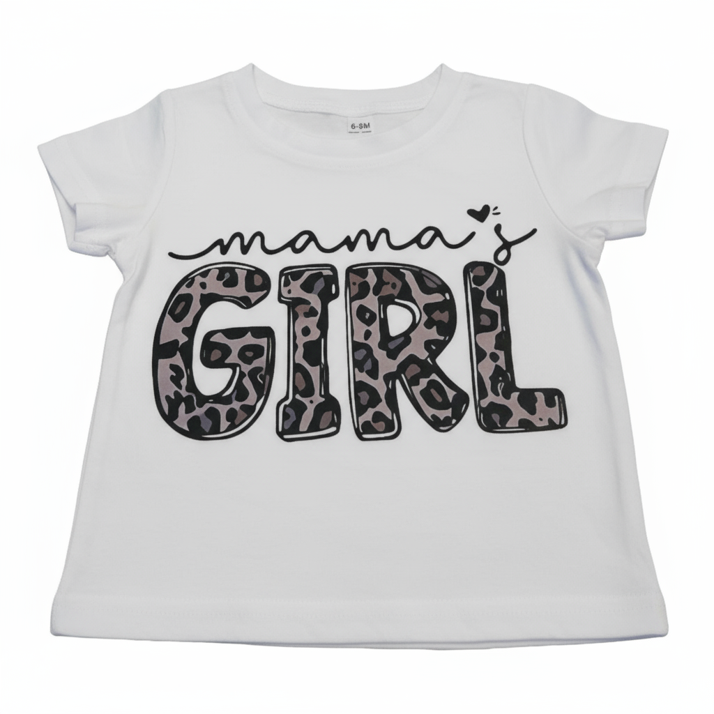 T-shirt wit voor meisje MAMA'S GIRL "