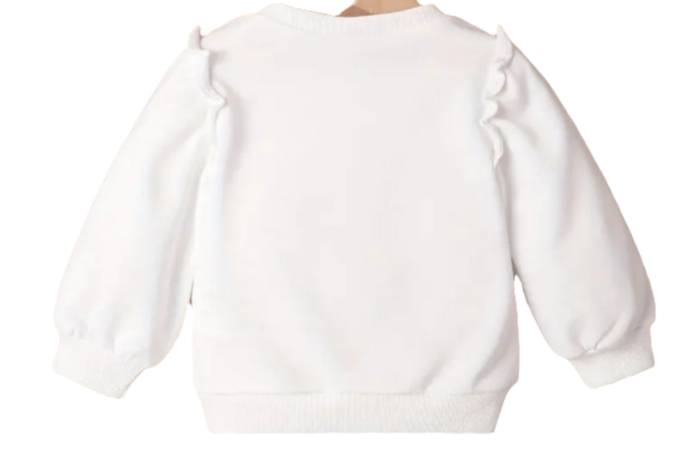 sweater wit met roze tule hart