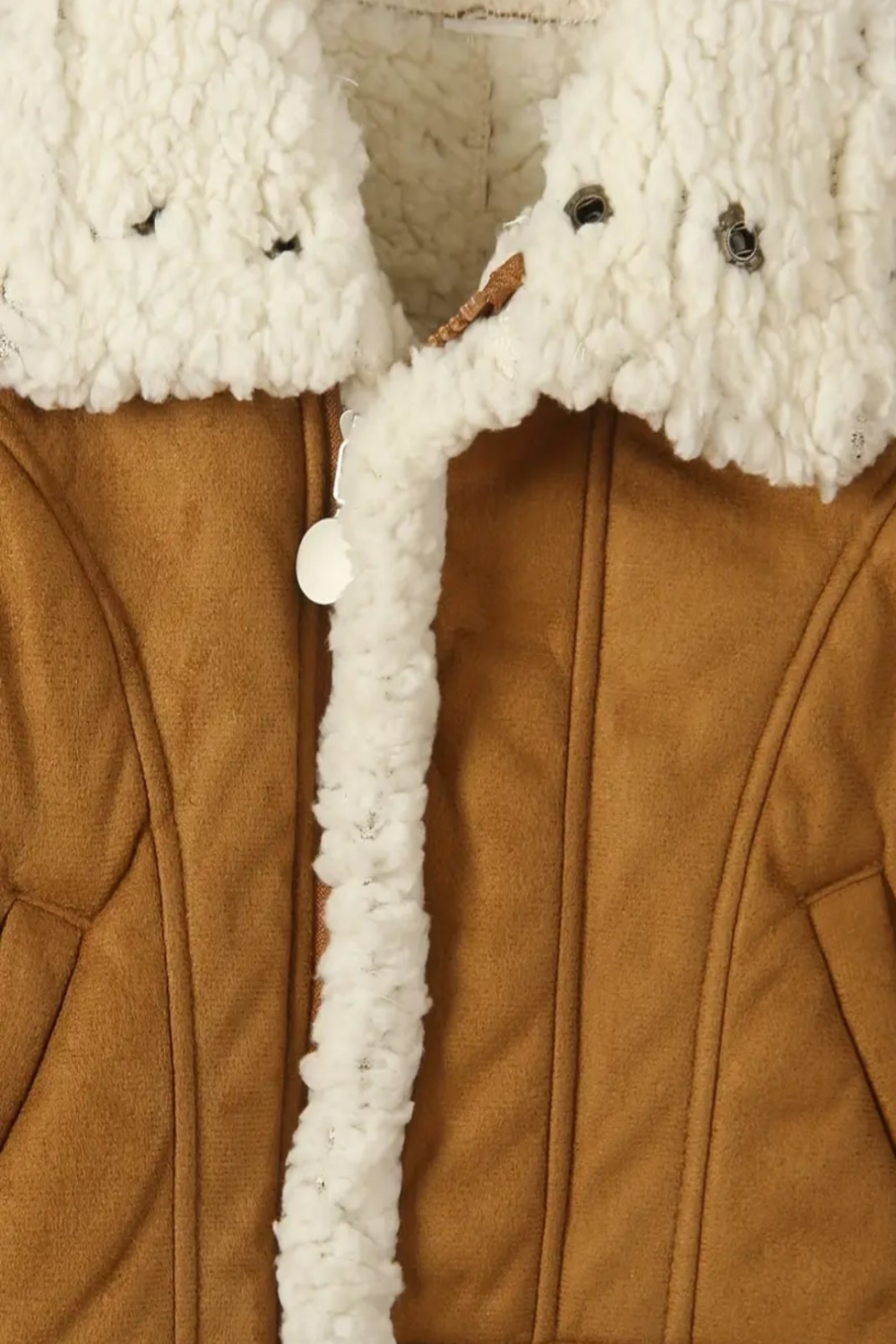 Winterjas Piloot van suedesette met voering bruin