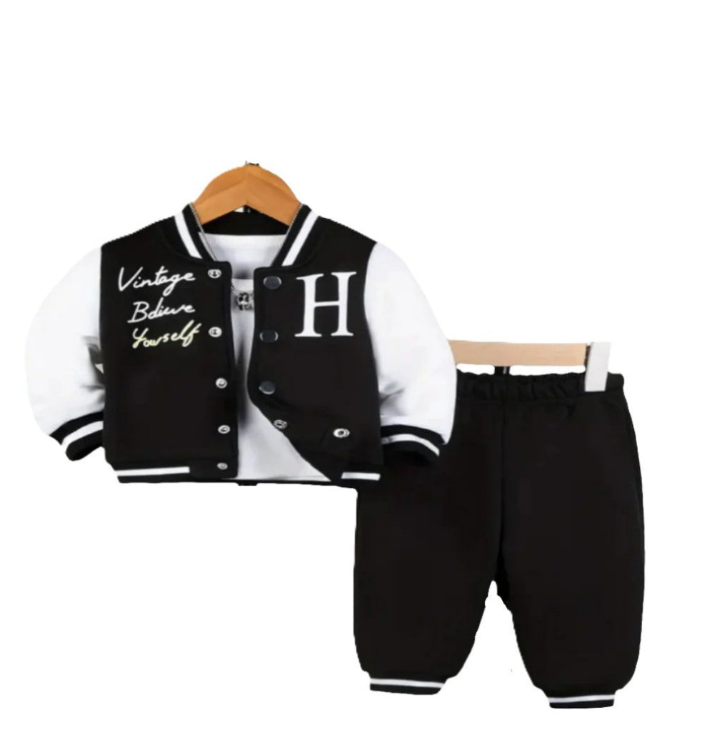 Joggingpak "Vintage Believe Yourself H" zwart/wit