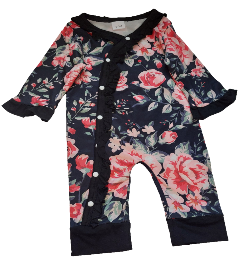 Boxpak met bloemetjes zwart