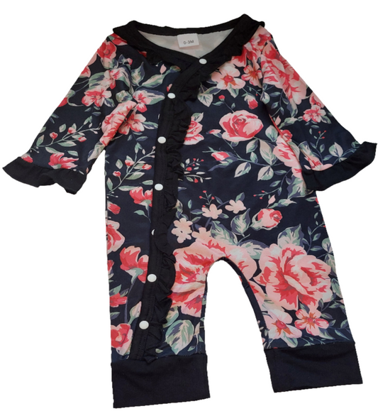 Boxpak met bloemetjes zwart