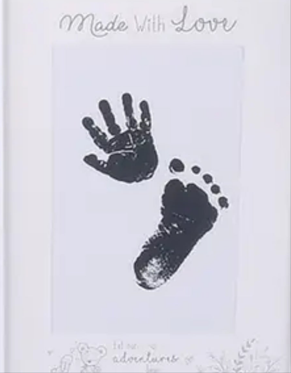 Fotolijst met hand /voetafdruk roze 12 maanden