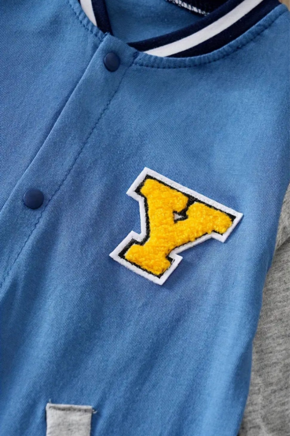 Baseball Jumpsuit  "Y" blauw/grijs