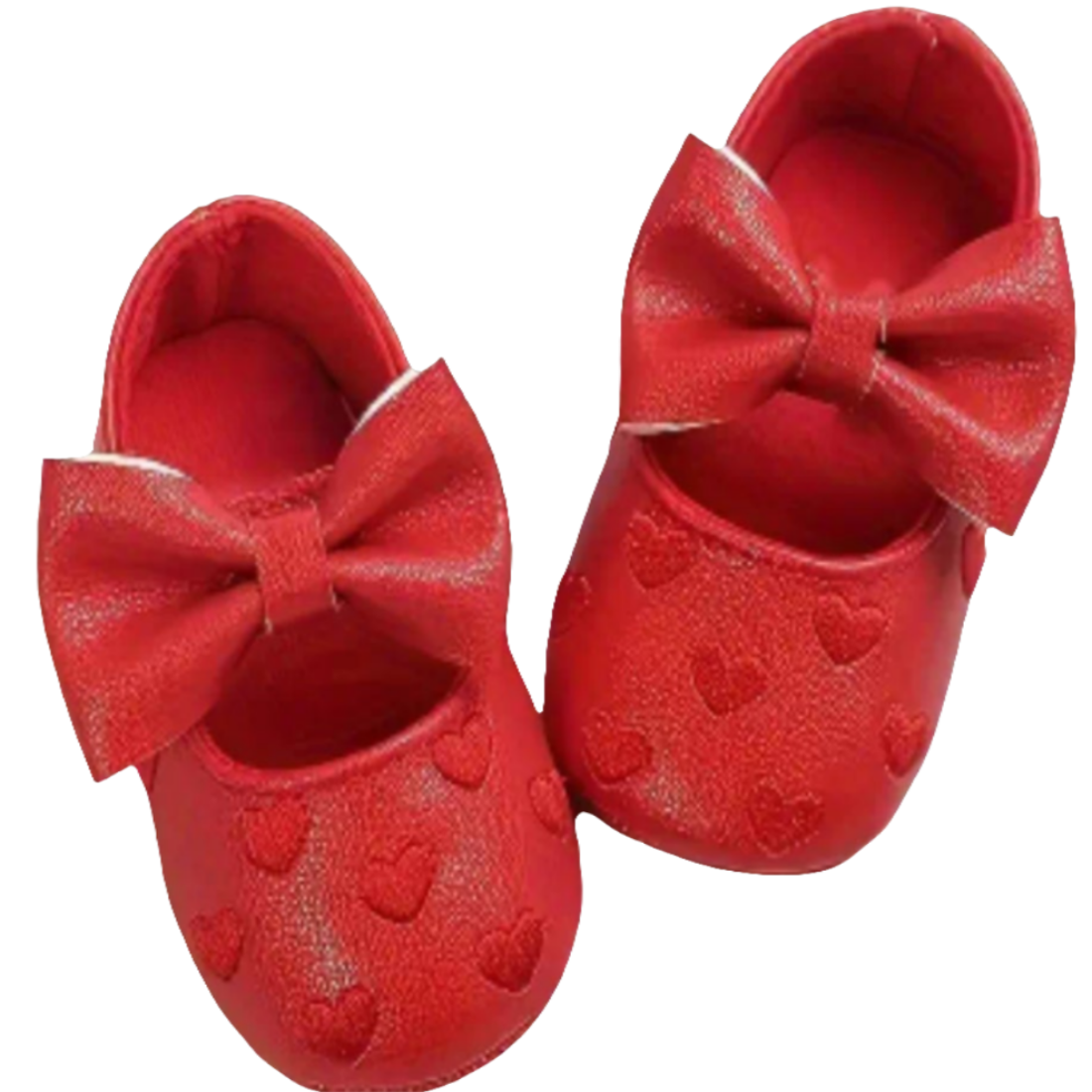 ballerina rood met hartjes en strik pu leer