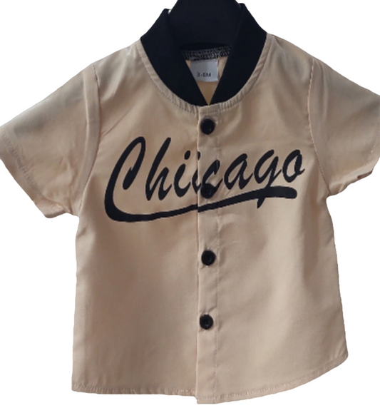 Baseball shirt "Chicago" beige