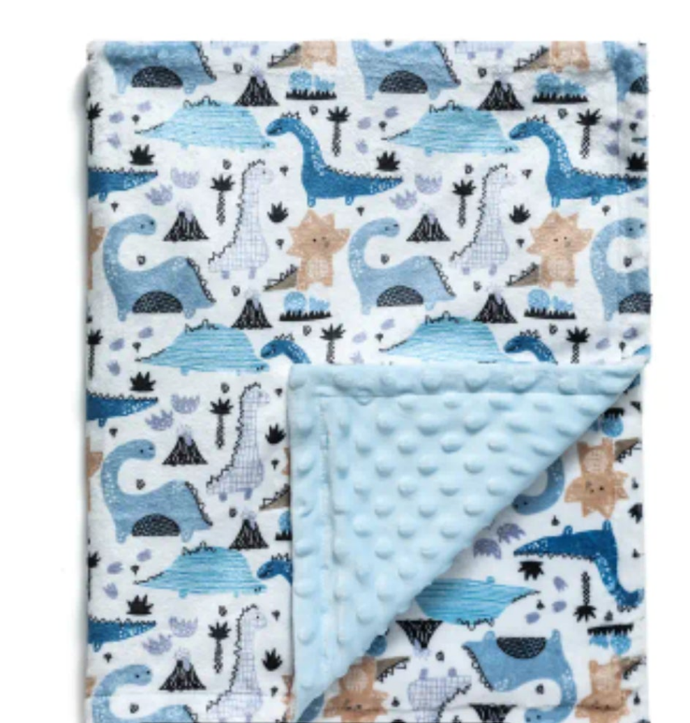 Dekentje Jungle groen, Dino blauw of Dolfijn grijs