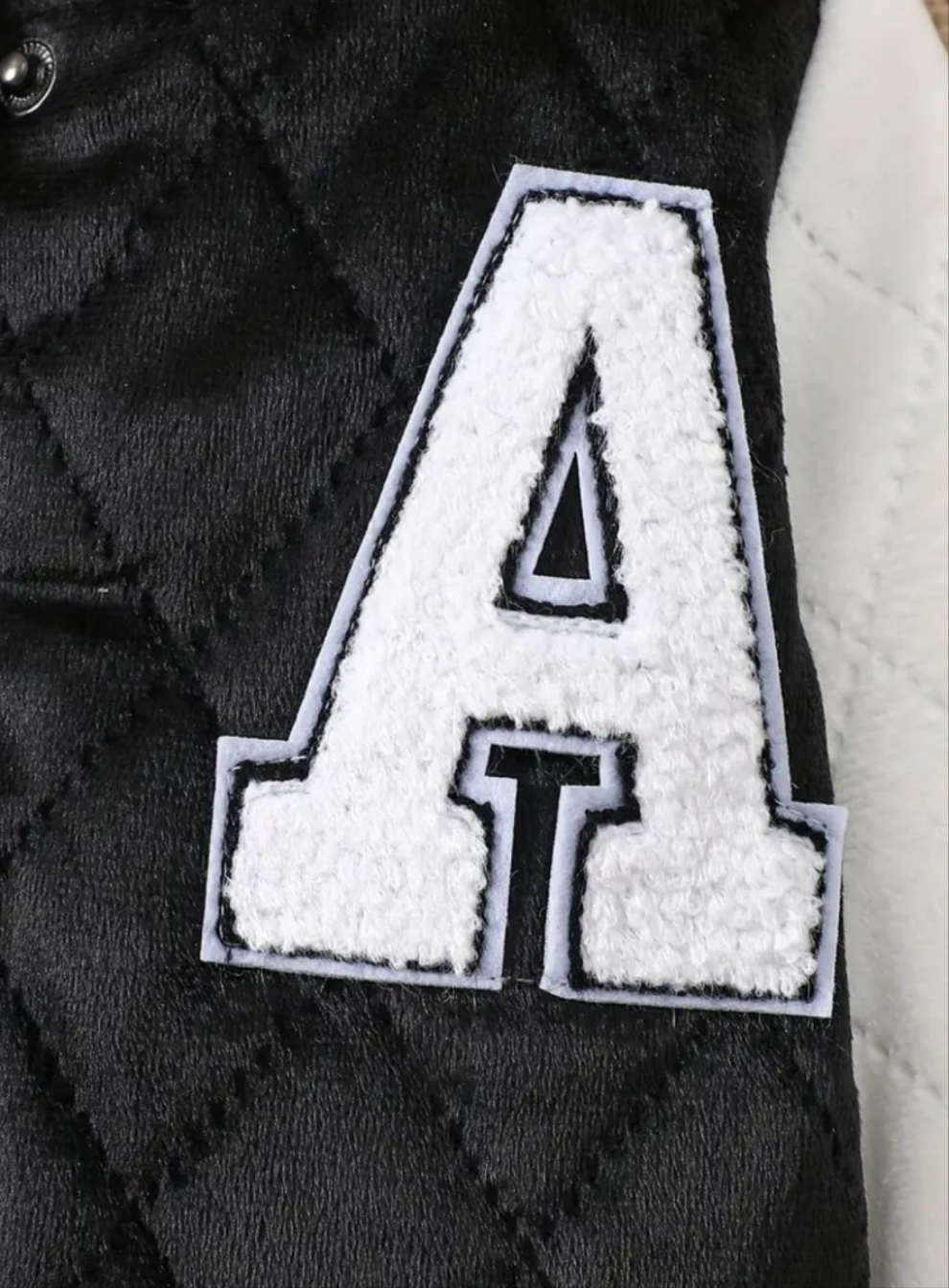 Baseballjack zwart-beige