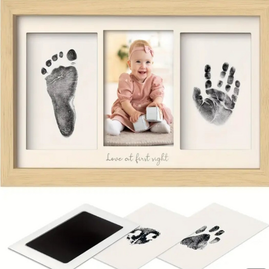 Fotolijst met voet en handafdruk houtlook