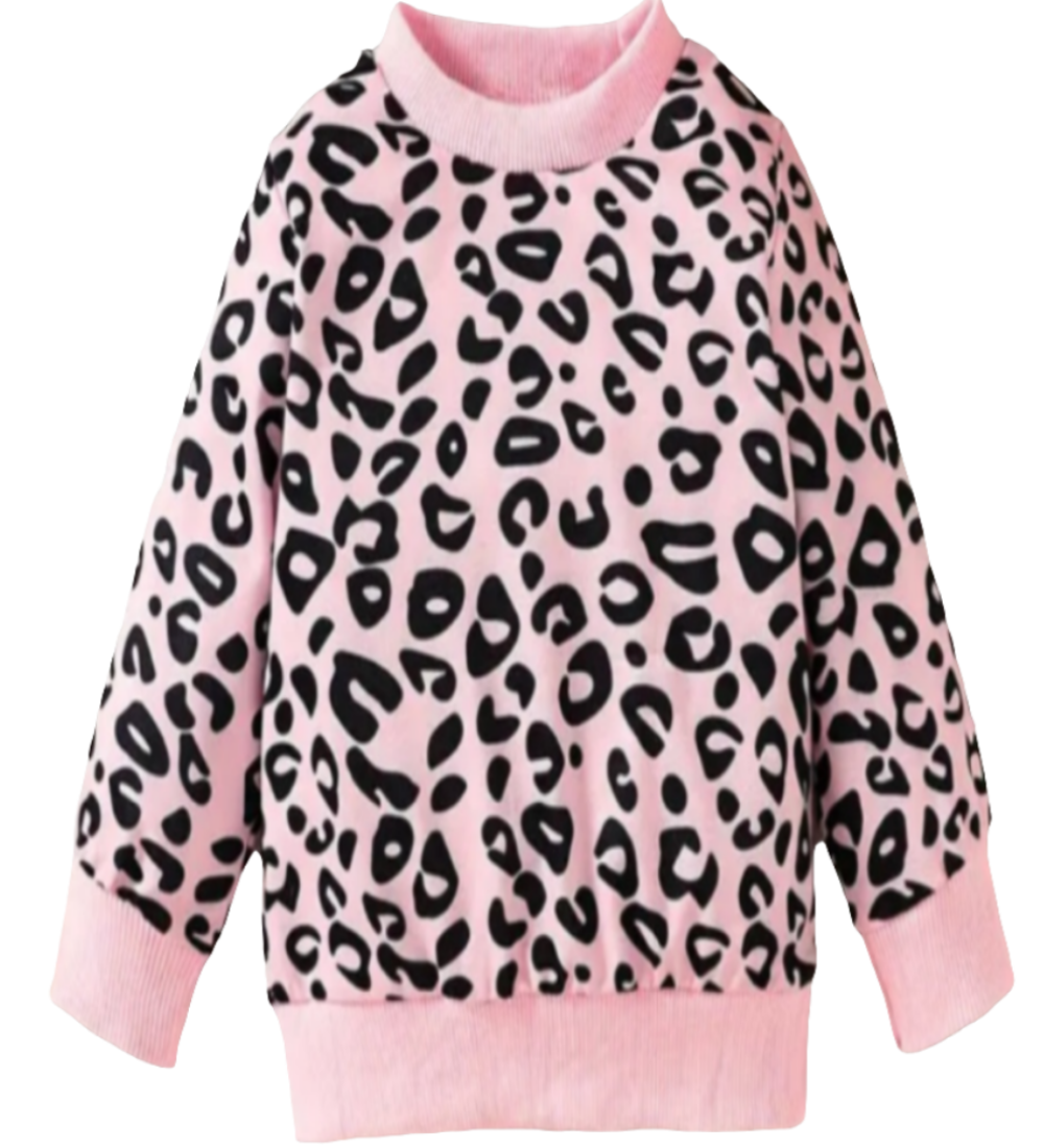 sweater roze luipaardprint