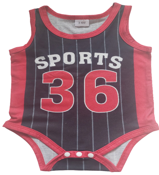 American sports romper zwart /rood :Sports 36"