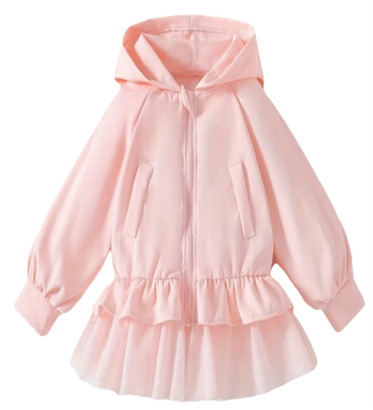 Jas met capuchon en tule