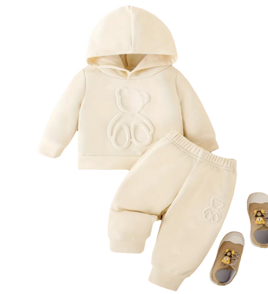 Joggingpak met capuchon met beertje