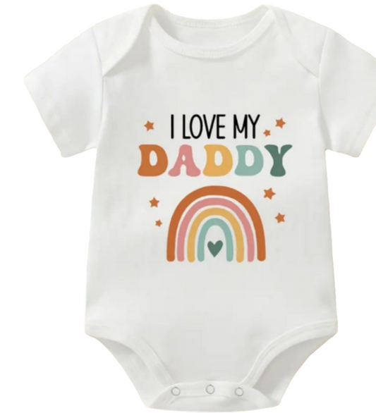 Romper I love my Daddy met regenboog 