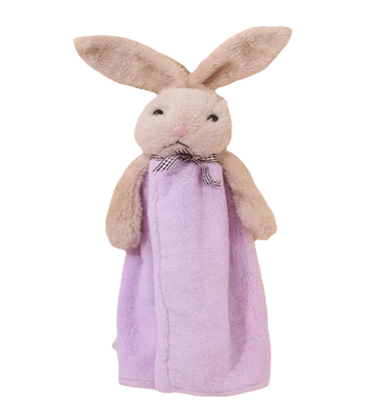 Knuffellapje met konijntje. Om mee te nemen in de kinderwagen 