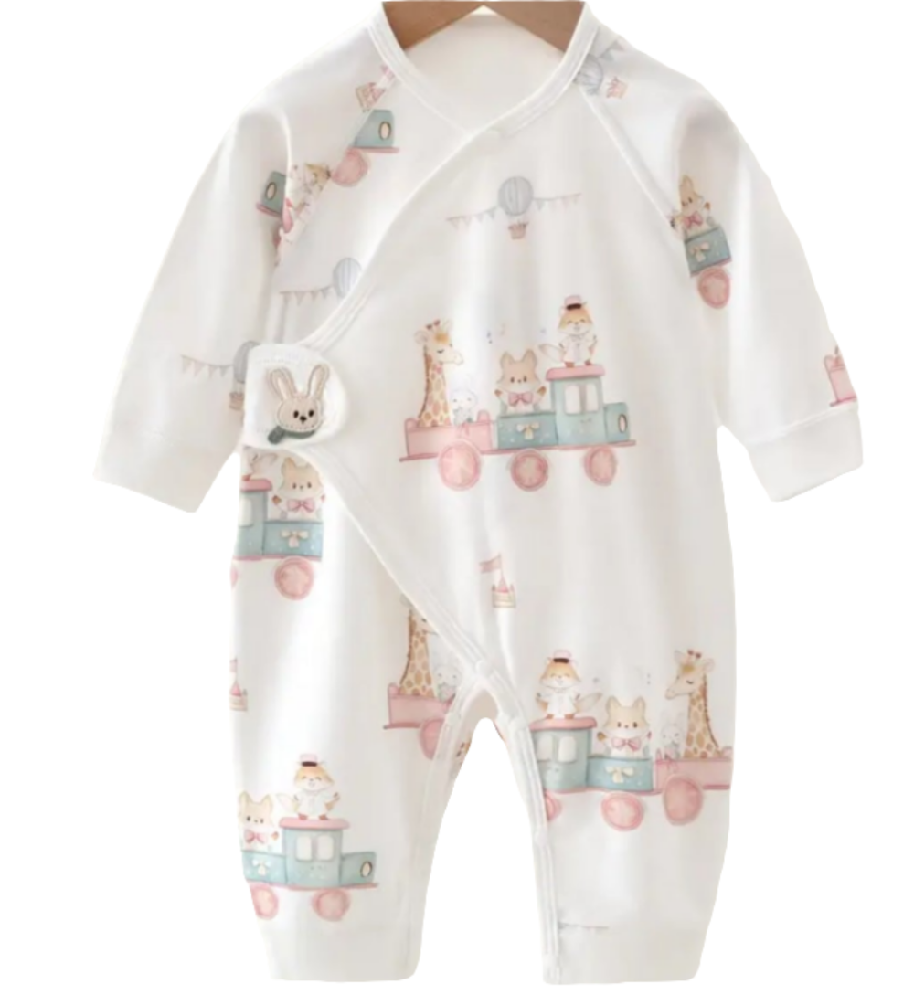 Katoenen boxpak met auto en diertjes