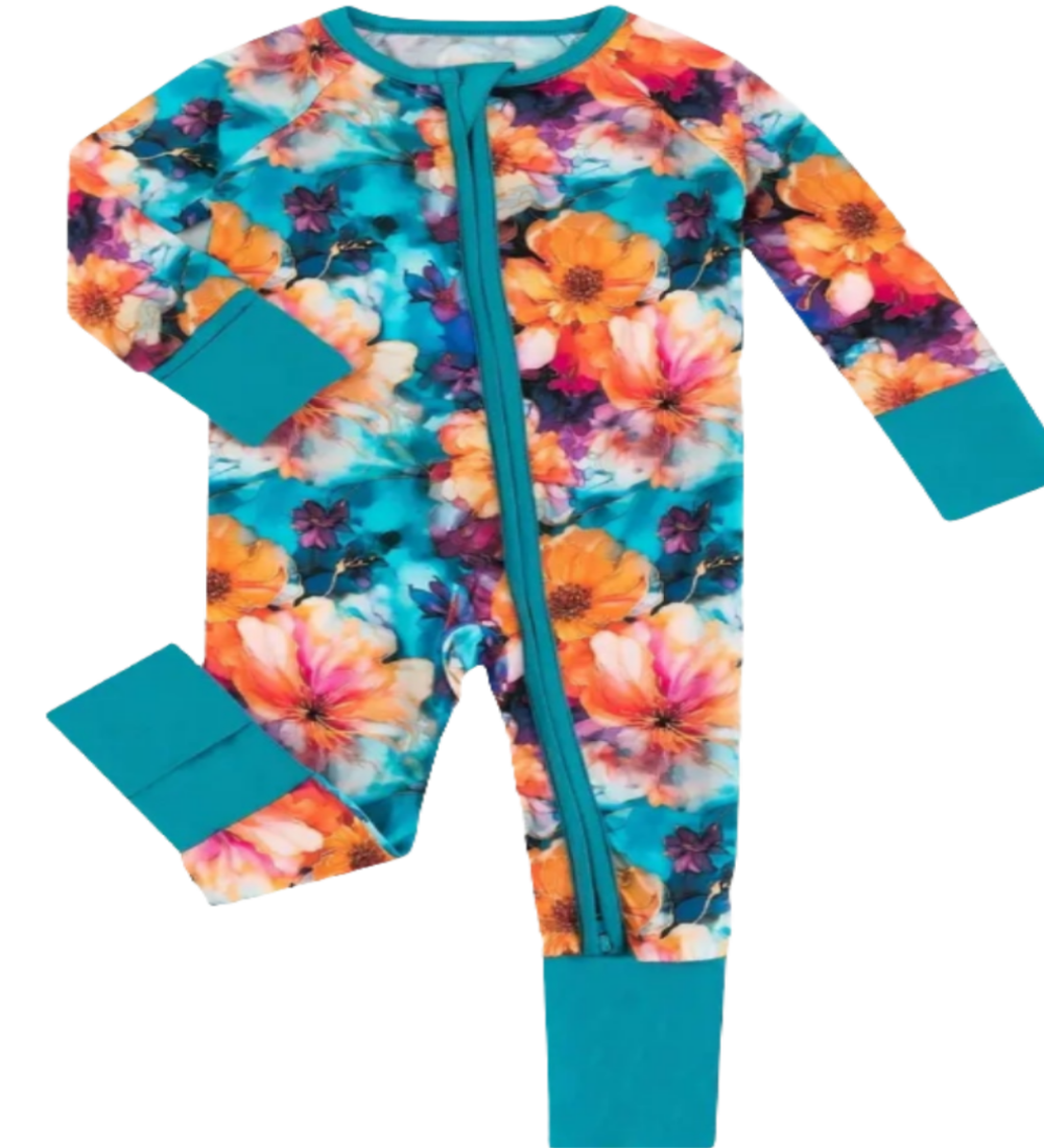 Boxpak blauw met  oranje bloem