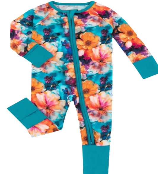 Boxpak blauw met  oranje bloem