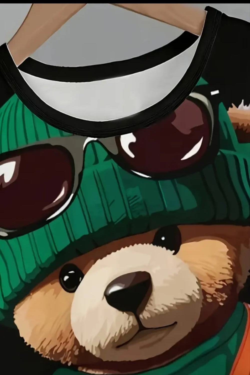 Set voor de zomer :shirt en short beer zwart met  groen