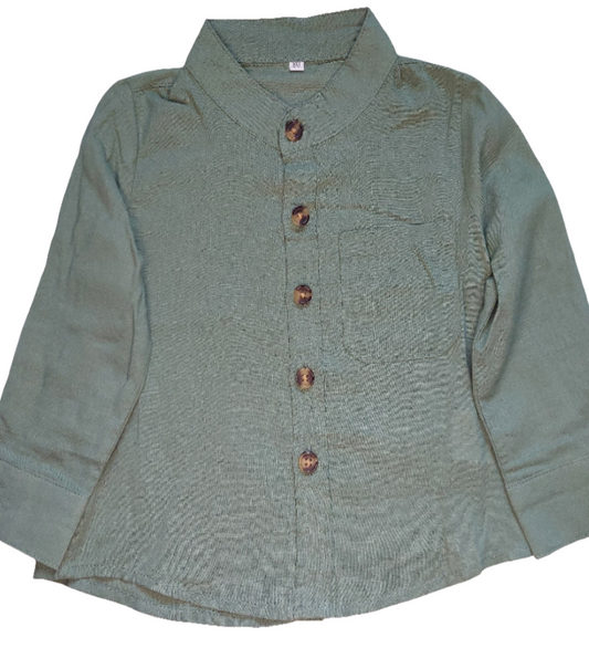 Katoenen overhemd in lichtgroen