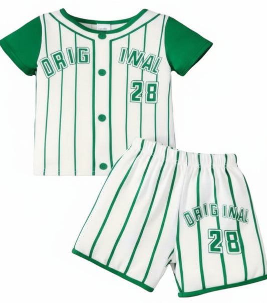 Baseball Shirt en short groen