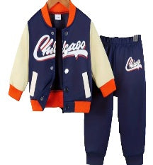 Baseball joggingpak “ CHICAGO” blauw/oranje
