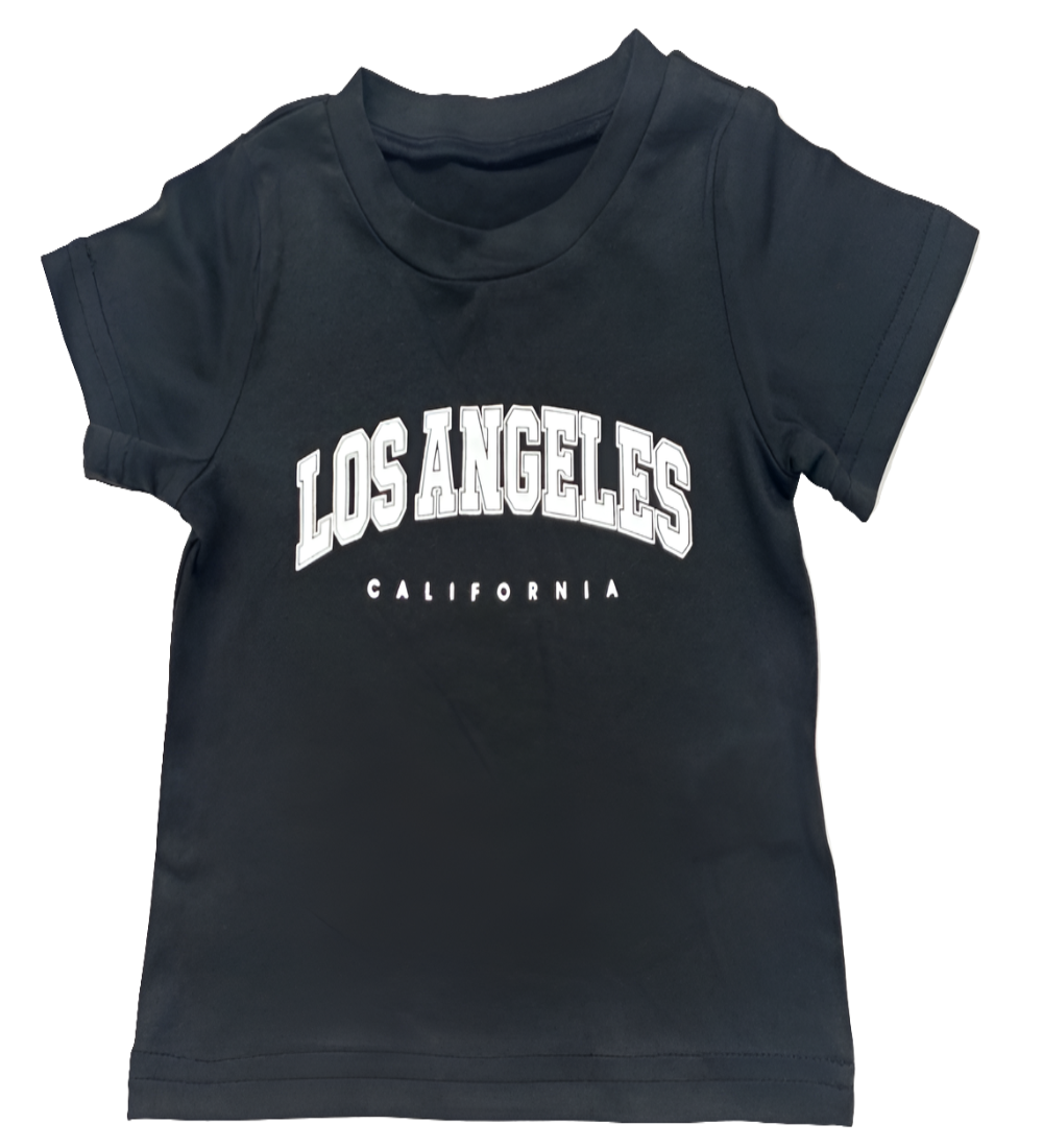 Shirt zwart voor jongens: "Los Angeles"