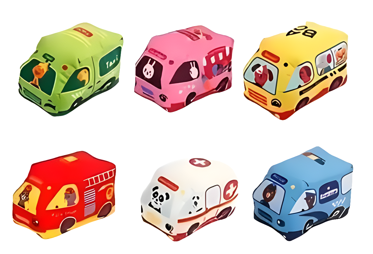 auto's van stof met tas/speelkleed