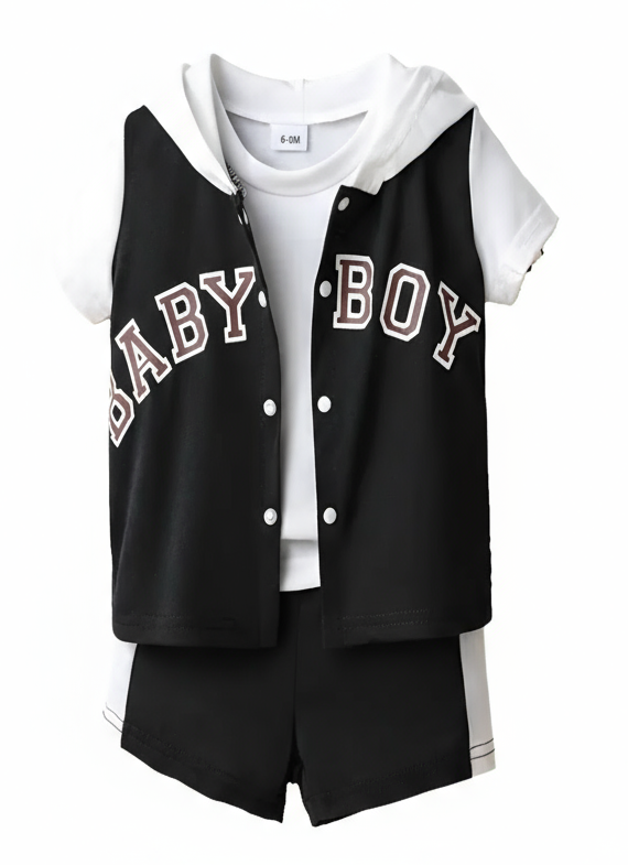 Baseball :shirt met capuchon en short van joggingstof 