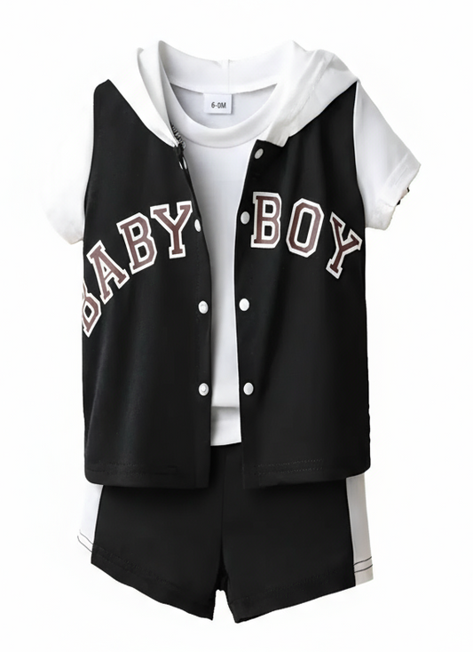 Baseball :shirt met capuchon en short van joggingstof 