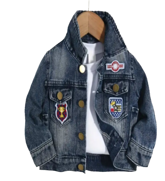 Denim jack dark metembleems