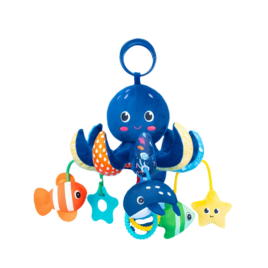 Klem speelgoedoctopus voor auto of kinderwagen 33 cm