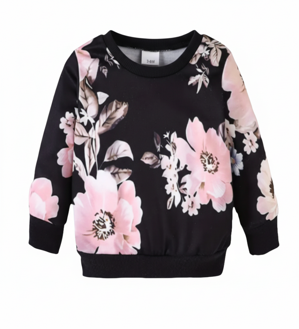 sweater zwart met bloemen