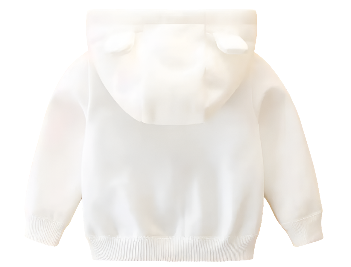 Katoenen vest met capuchon in wit of grijs leverbaar